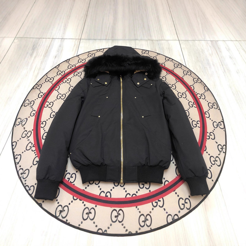 Cross-Border 02, 03 Gold Moose down Jacket for Men and Women, Short Coat with Detachable Fox Fur Collar