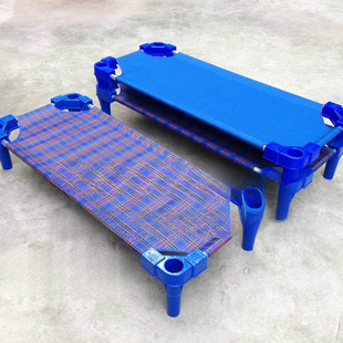Kindergarten Plastic Canvas Bed Children's Bed Nursery Class Lunch Break Bed Baby Bed Stacked Bed Folding Small Bed
