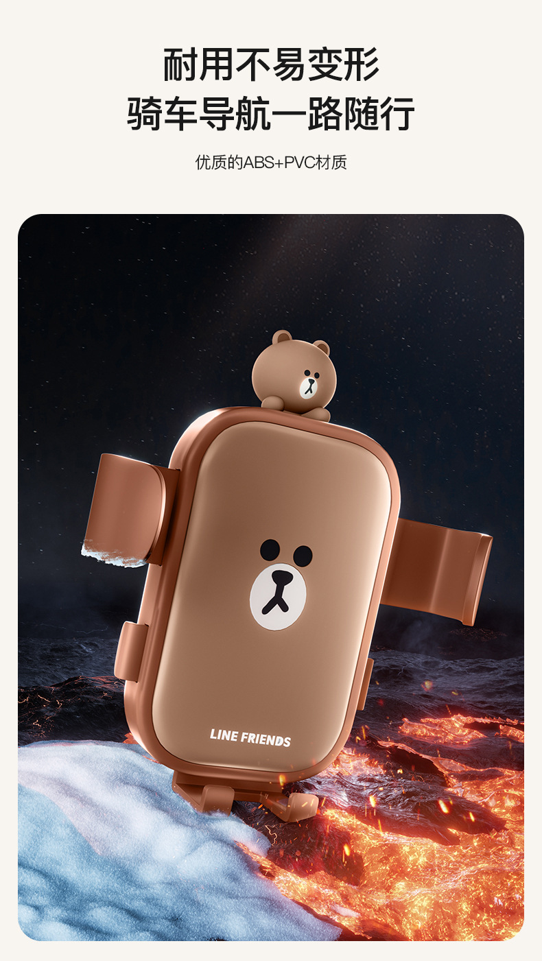 Brown Bear Wireless Charging Car Phone Holder, Shock-Absorbing, Anti-Slip, Rotatable, Universal Electric Vehicle Phone Holder Wholesale