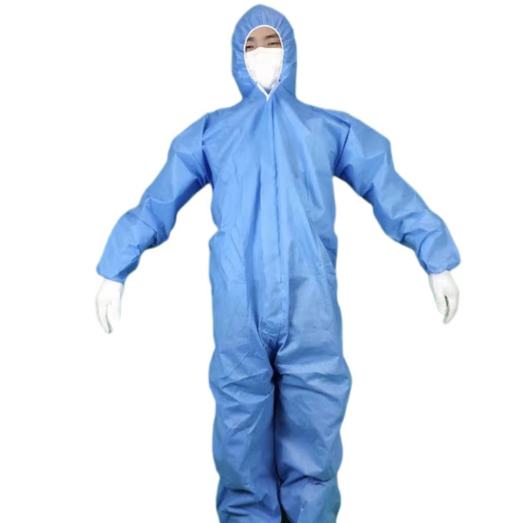 厂家直销防尘隔离一次性SMS工业防护服隔离服无纺布连体现货批发