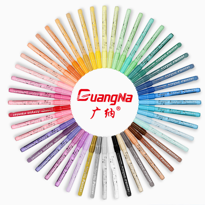 Guangna 2000 a base de agua de 2mm marcador de acrílico tipo prensa 12 colores 24 colores 36 colores 48 colores traje transfronterizo exclusivo