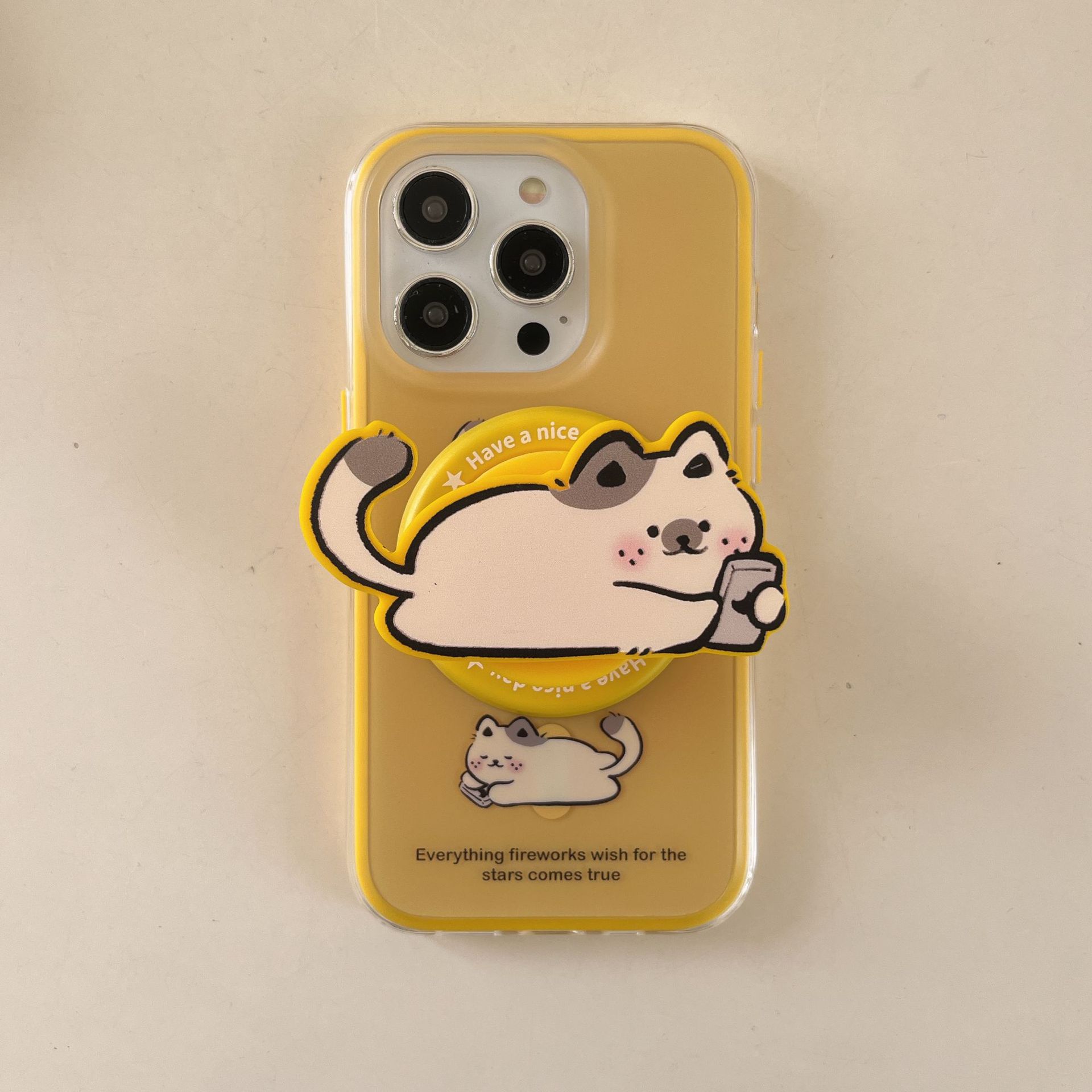 Divertido gato magnético de dibujos animados para iPhone15Pro Apple 16proMax funda para teléfono móvil 14/13 nuevo 15PM