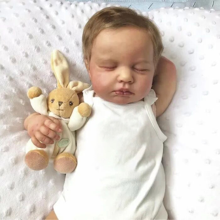 49cm simulación bebé reborn muñeca LOULOU hecho a mano 3D piel sangre venosa seda visible de una sola pieza entrega