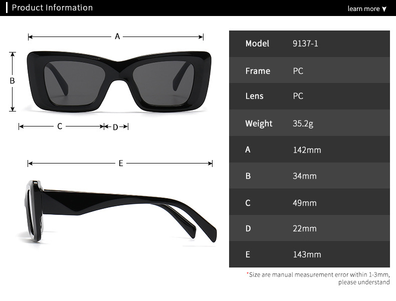 New European and American fashion catwalk small frame cat eye sunglasses for women, trendy sunglasses for men, cross border 9137 UV protection_voghion.com