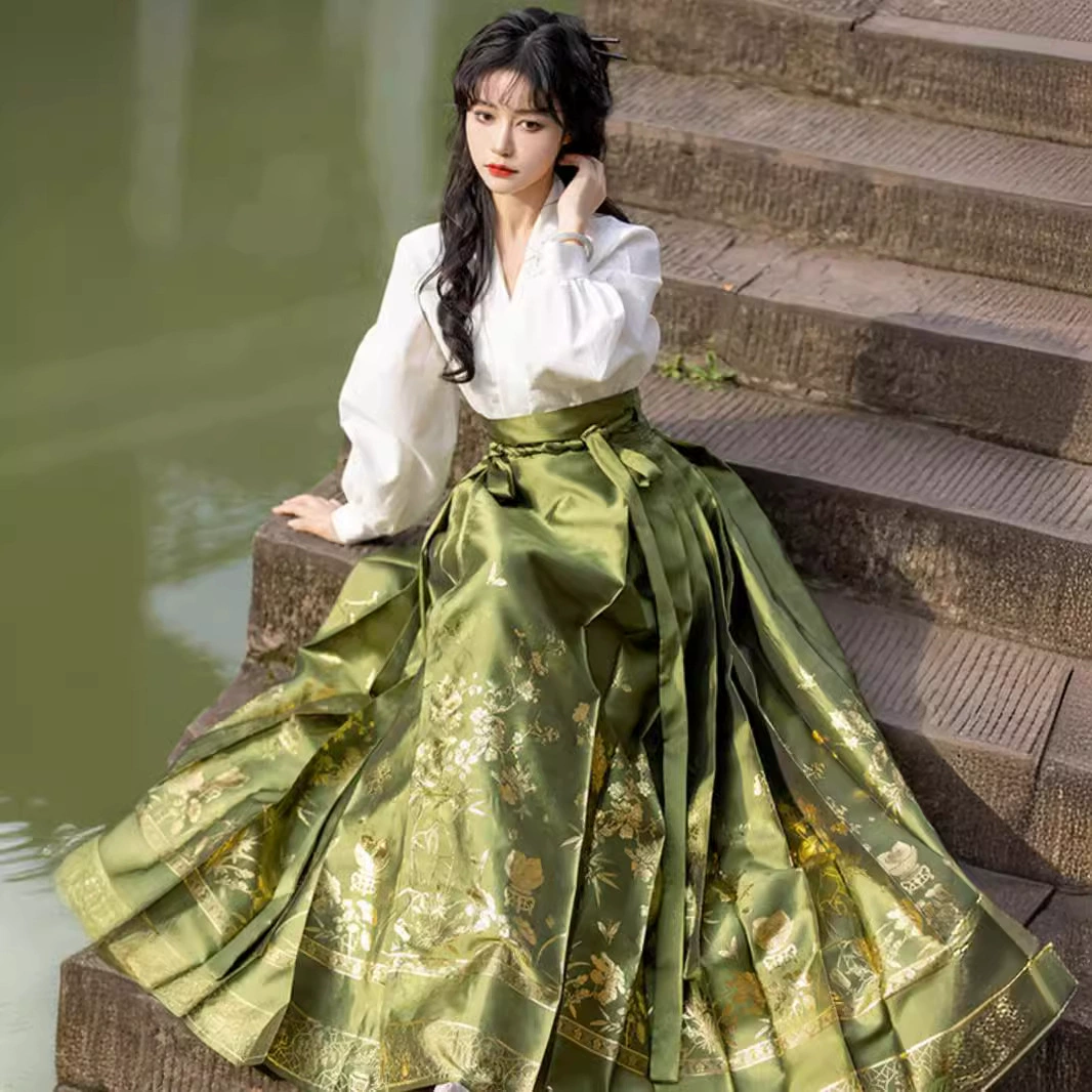 Новый китайский стиль Ming Ming Horse юбка