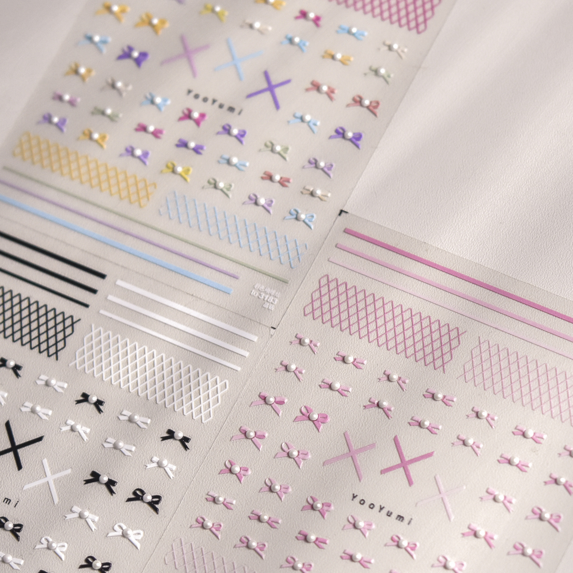 En línea celebridad uñas cristal diamante pegatinas ballet arco lindo uñas calcomanías Rosa arco decoración de uñas al por mayor