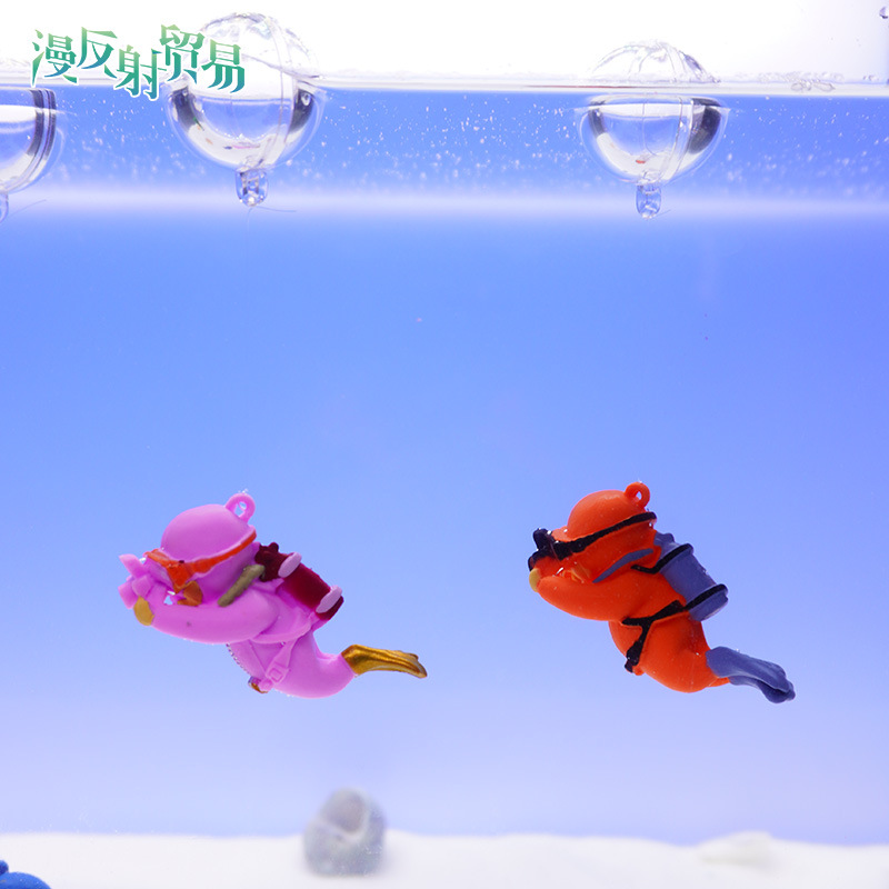 Spot al por mayor azul naranja gordo buzo acuario ornamento acuario flotante decoración de paisajismo marina hombre rana