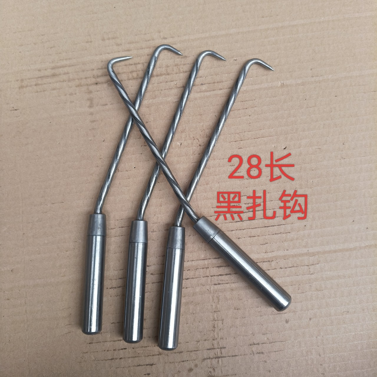 批发28长黑扎钩 钢筋钩黑杆 原色把柄绑钩 扎钩建筑钢筋钩子抓钩