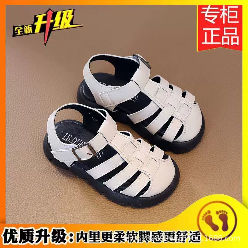 Сандалии для мальчиков 2023 Новая обувь для малышей Детские Нескользящие сандалии с мягкой подошвой Повседневные сандалии