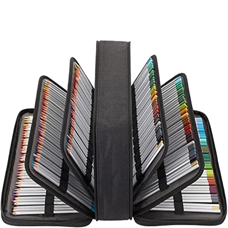 Esmerilado gran capacidad 360 estudiante arte pintura marca lápiz caja de lápiz de plomo de color multifuncional bolsa de almacenamiento de papelería