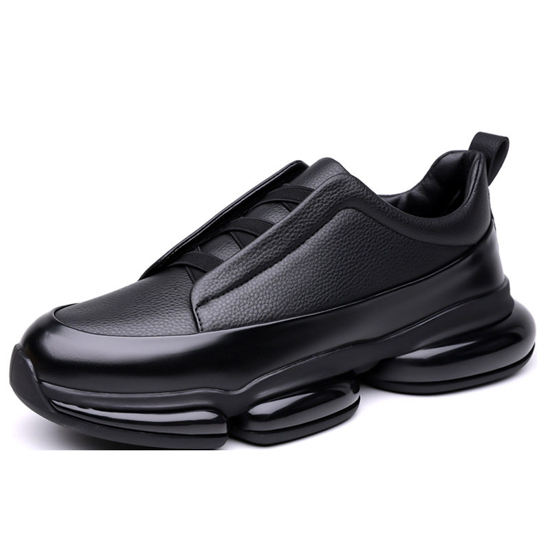 Giày thể thao nam cổ cao dáng sneaker buộc dây, đế bằng chống trơn trượt, thoáng khí — Màu đen, màu xanh