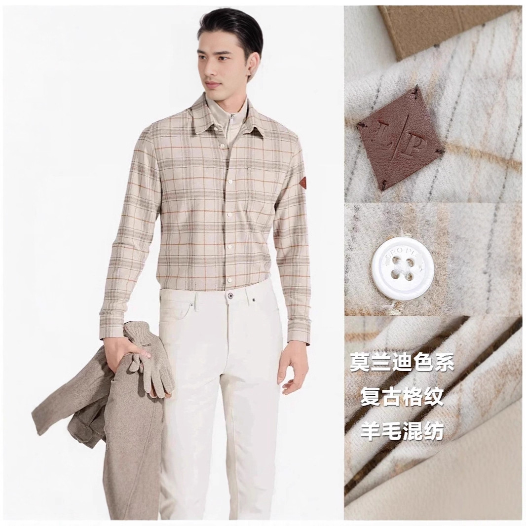 Lp Same Style Men's 53% Wool Blend Woolen Shirt-Style Jacket, 350 Grams, 38272