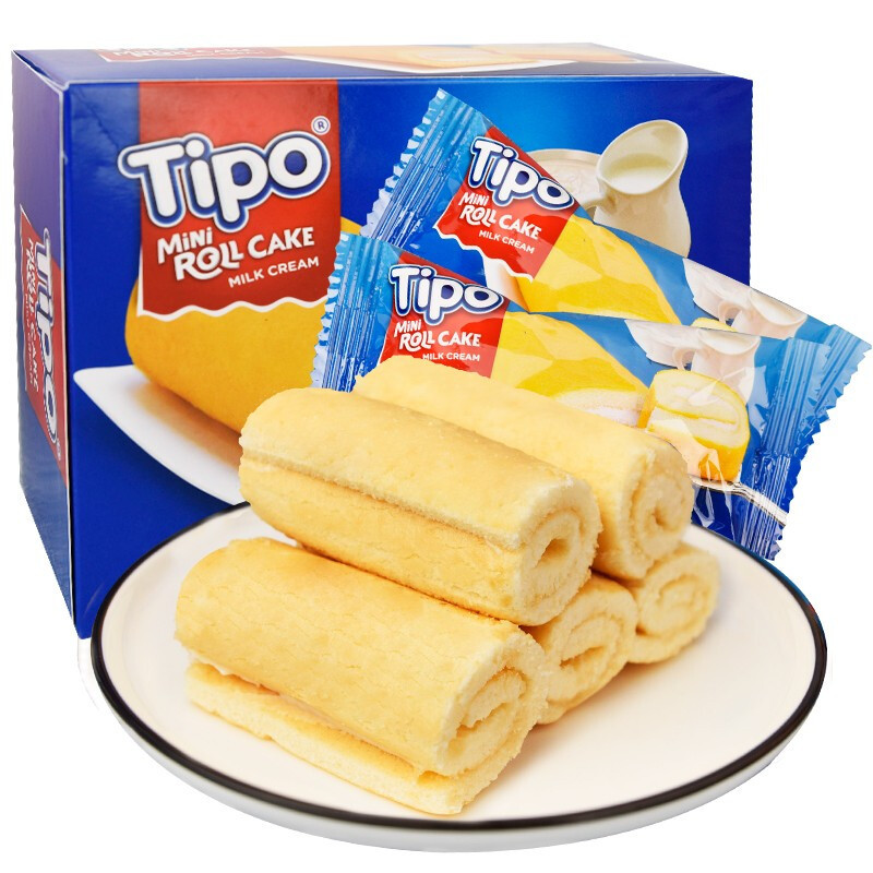 Vietnamese imported Tipo mini cake roll 180g strawberry/milk flavor breakfast snack Swiss roll pastry