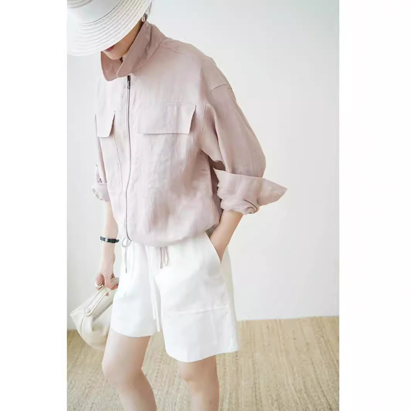Ready Stock Makes People Relax_Hemp Rustic Feeling_Summer Sub-Hemp Loose Short Jacket 2024 Summer Top Ready Stock Makes People Relax_Hemp Rustic Feeling_Summer Sub-Hemp Loose Short Jacket 2024 Summer Top