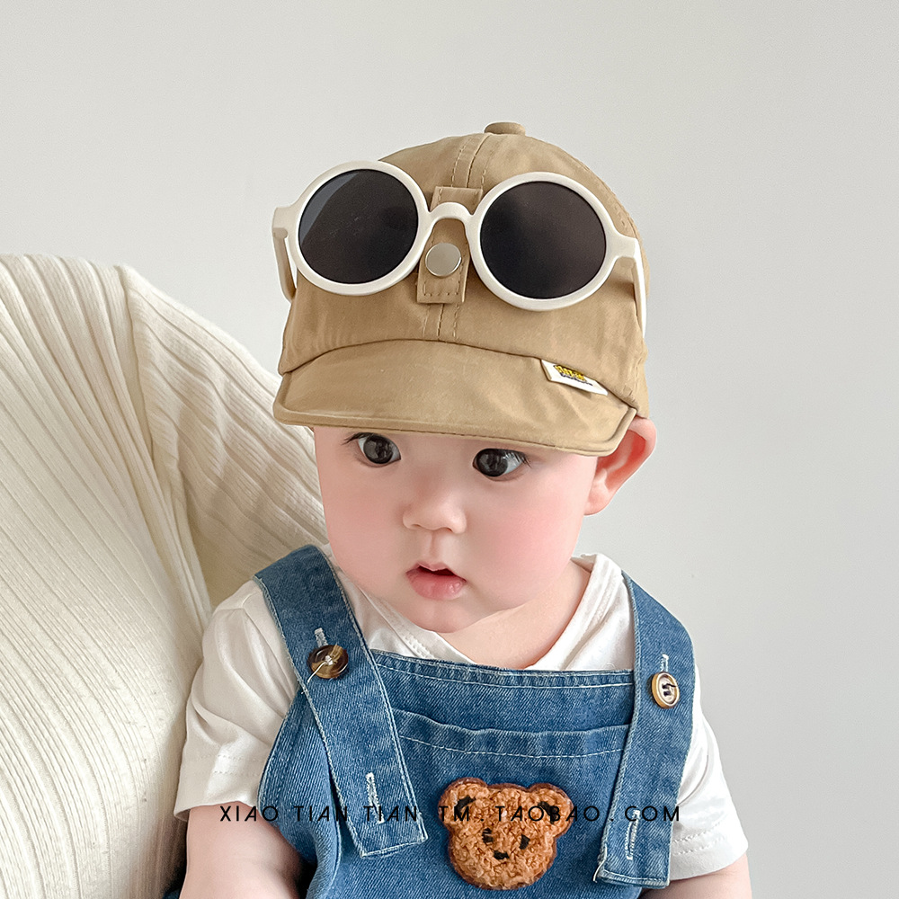 Sombrero de bebé, niño y niña, moda, nicho, gafas de todo fósforo, gorra de una pieza, sombrilla de verano para bebé, gorra de béisbol