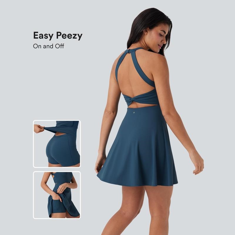 Y 23579 Halter Neck Backs Sport Dress