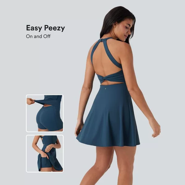 Y 23579 Halter Neck Backs Sport Dress