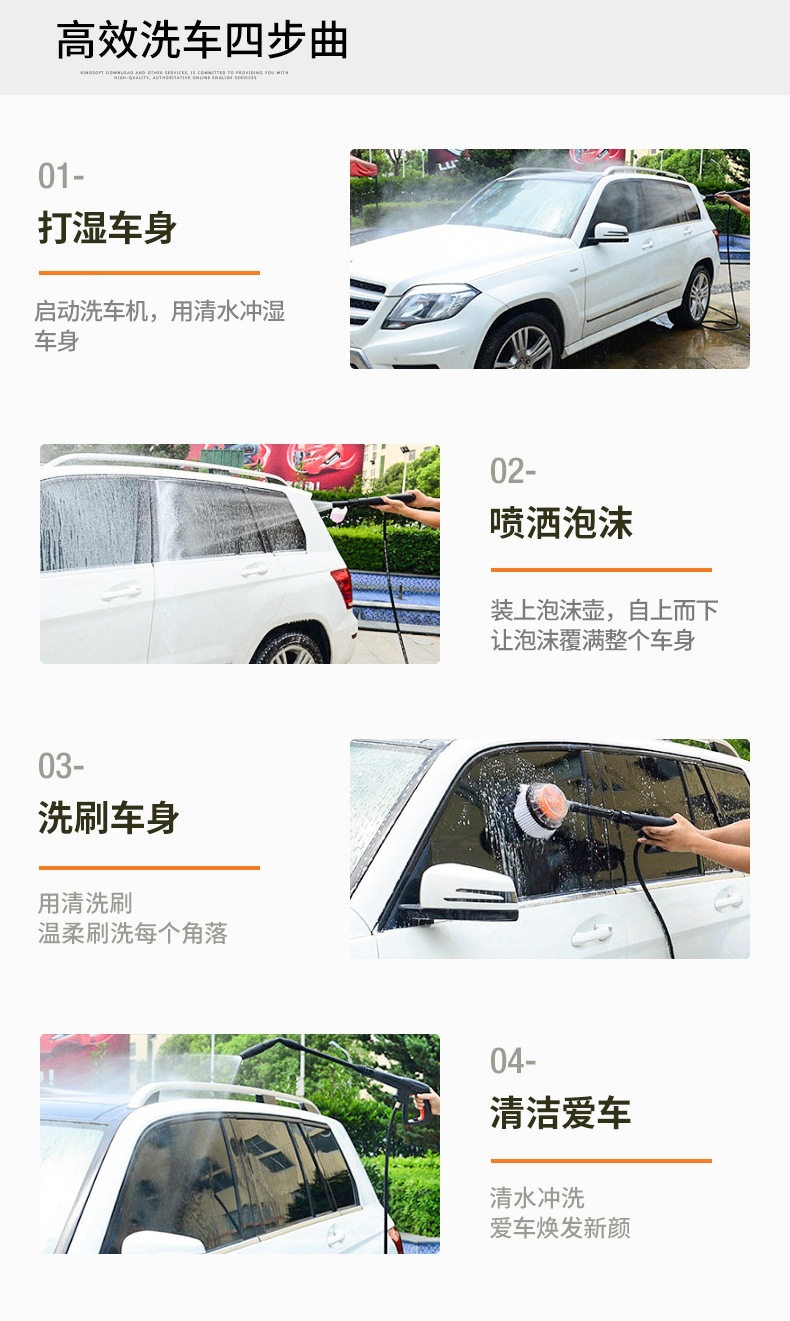 Greenfield Car Washing Machine for Home Use 220V Portable Car Washing Device Fully Automatic Car Washer High-Power Car Washing High-Pressure Water Pump