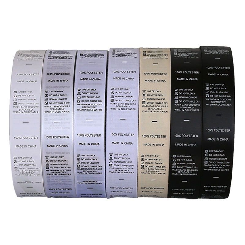 Factory Screen-Printed Satin Ribbon Wash Labels, Flexo Printed Clothing Wash Labels, Wash Tags, Garment Wash Labels, Free Shipping