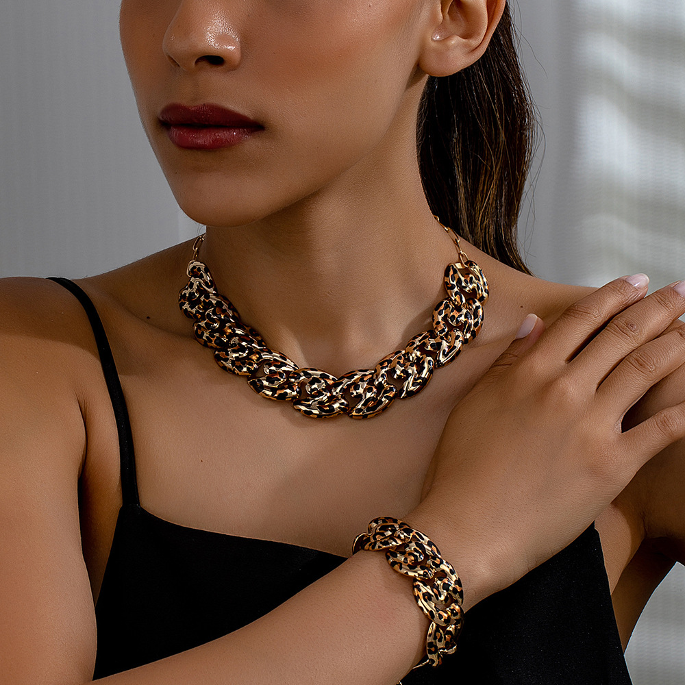 60g Weight Jewelry Set Classification Vintage Style Leopard Alloy Plating Women's Jewelry Set