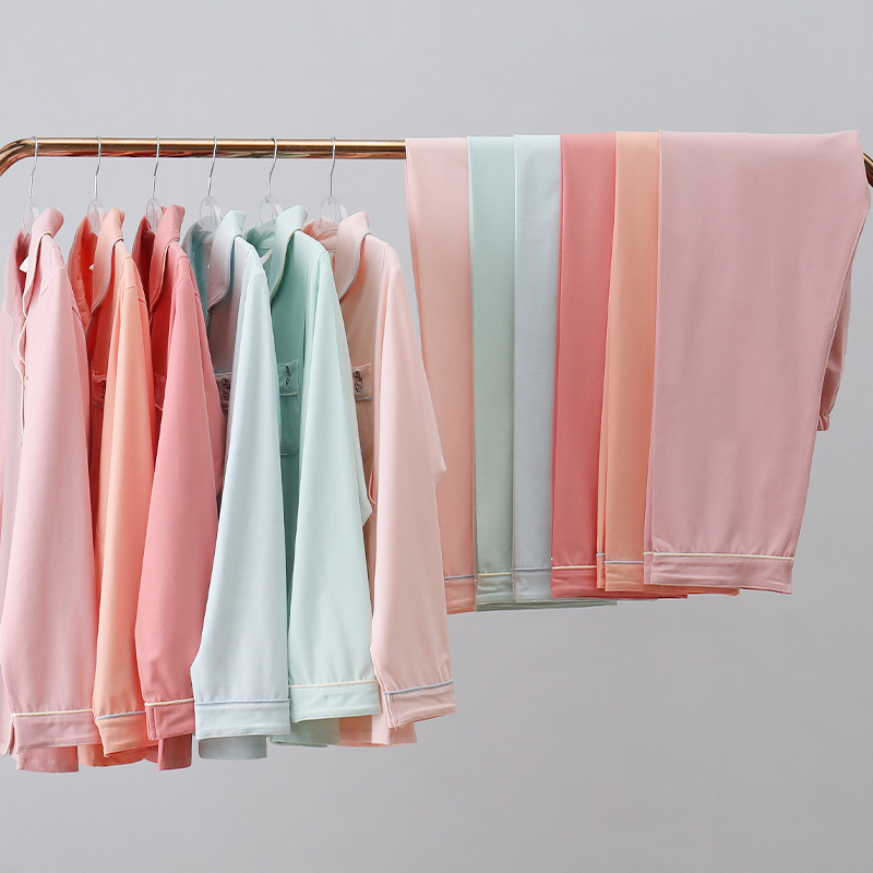 Professional OEM processing customized spring and autumn pregnant women's monthly clothing antibacterial cotton 95% cotton home clothing pajamas two-piece women