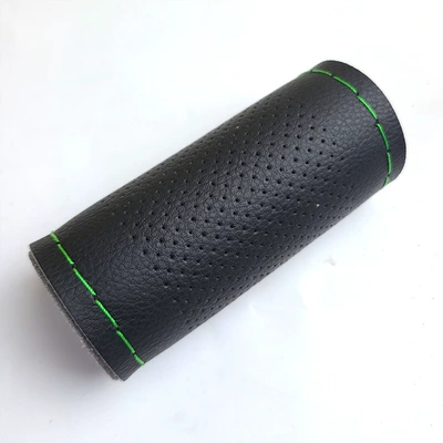 Steering wheel cover – Dropshipping Leather Car Handle Cover - black-medium-hole-green-38cm