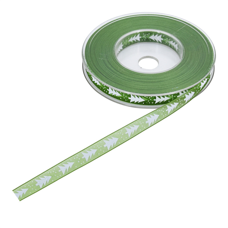 Navidad transfronteriza ribbon decoración de pastel impresa ribbon de árbol de Navidad gaza caja de regalo material ramo