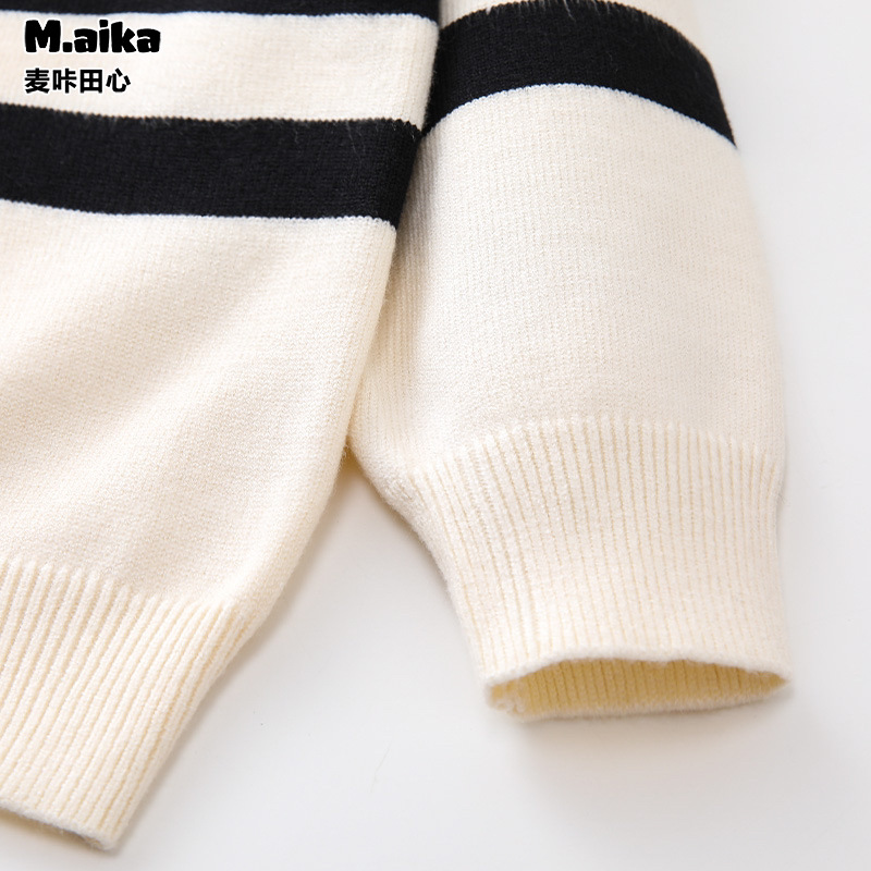 Children's knitted demi-season sweater for boys, Korean style, with embroidery 4