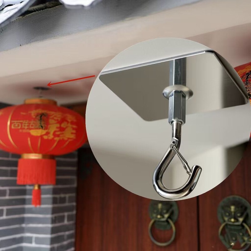Stainless steel, no-drill ceiling lantern hooks, waterproof, heavy-duty, and strong, suitable for hanging mosquito nets