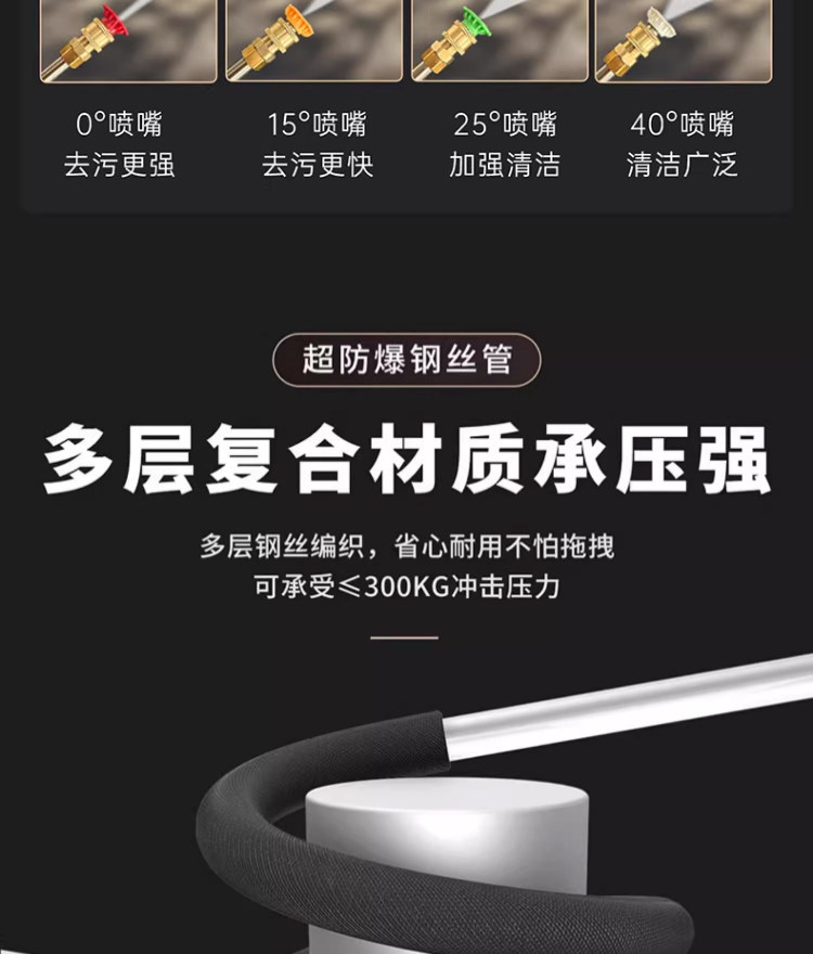 Customized cross-border Black Cat high-pressure car washer 220V commercial high-power trolley-type cleaning machine for yard cleaning