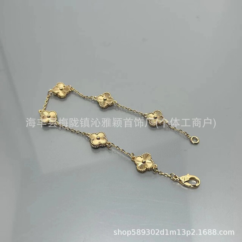 高版本mini四叶草红玛瑙六花手链女名媛高级感小众对版现货厂批发|undefined