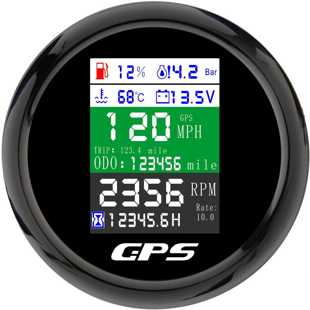 Universal Multi-Función DE LA Tabla 6-en-1 multi-función con GPS velocímetro odómetro voltaje hidráulico nivel de aceite de la temperatura del agua