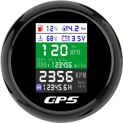 automobile instrument multi-function with GPS speedometer - black-frame-black-bottom