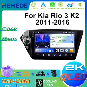 11-16 Kia K2 Rio üçün Carplay inteqrasiyalı avtomobil naviqasiya sistemi