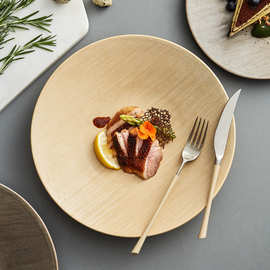陶瓷餐具盘子酒店餐厅高颜值厨具用品食器白瓷菜盘创意西餐大平盘