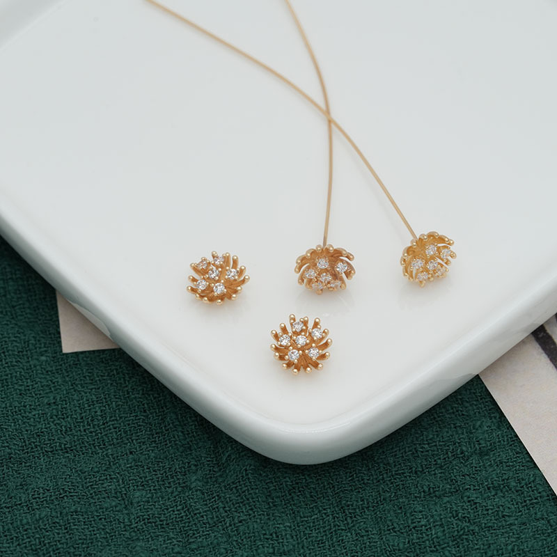 10 ミリメートル電気メッキ色保持ジルコン花の芯花の芯フラワートレイ diy イヤリングヘアピンタッセルジュエリーアクセサリー材料|undefined
