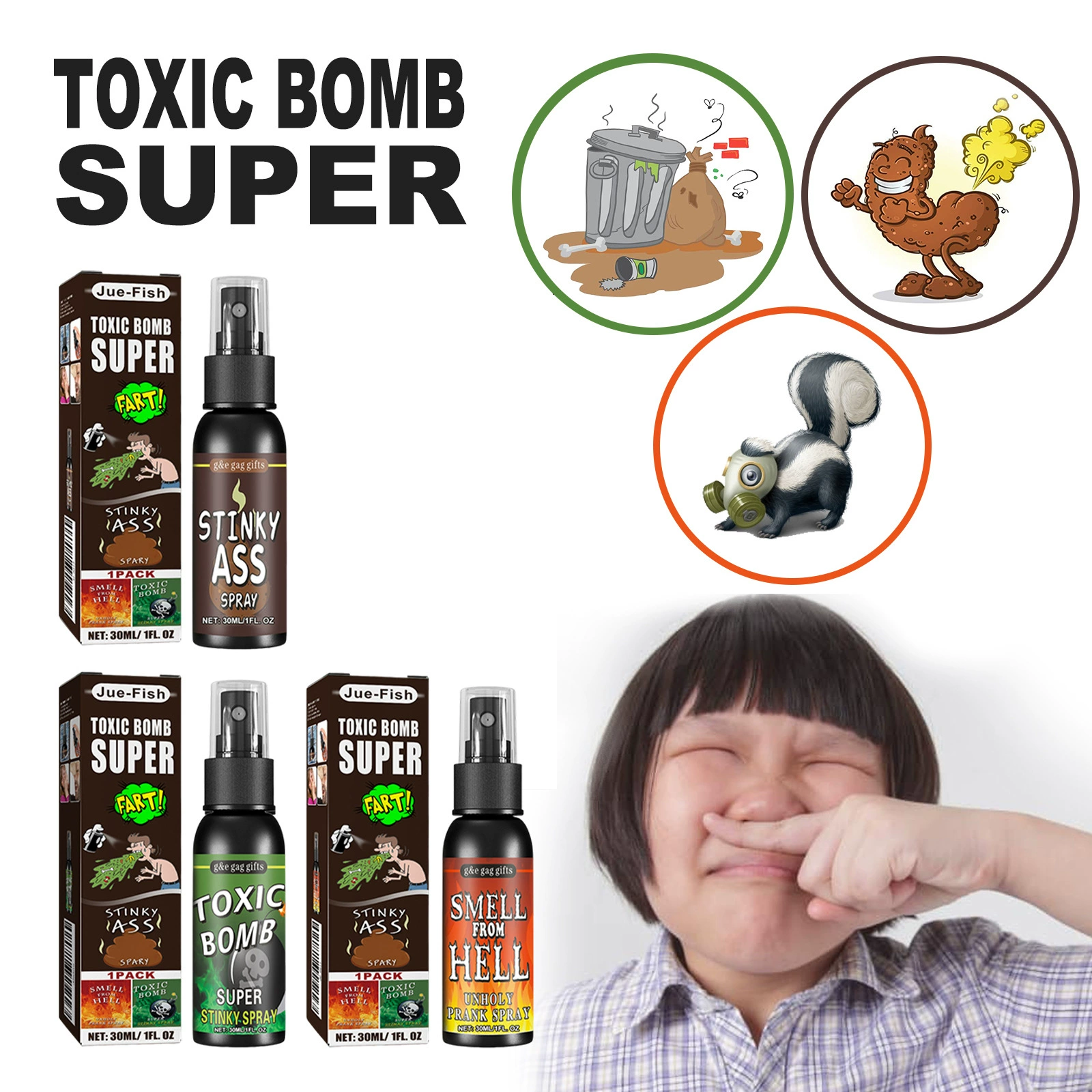 Спрей для пуканов Jue-Fish, игрушка-розыгрыш, розыгрыш, запах, розыгрыш, развлечения, запах какашек, запах ада, запах бомбы