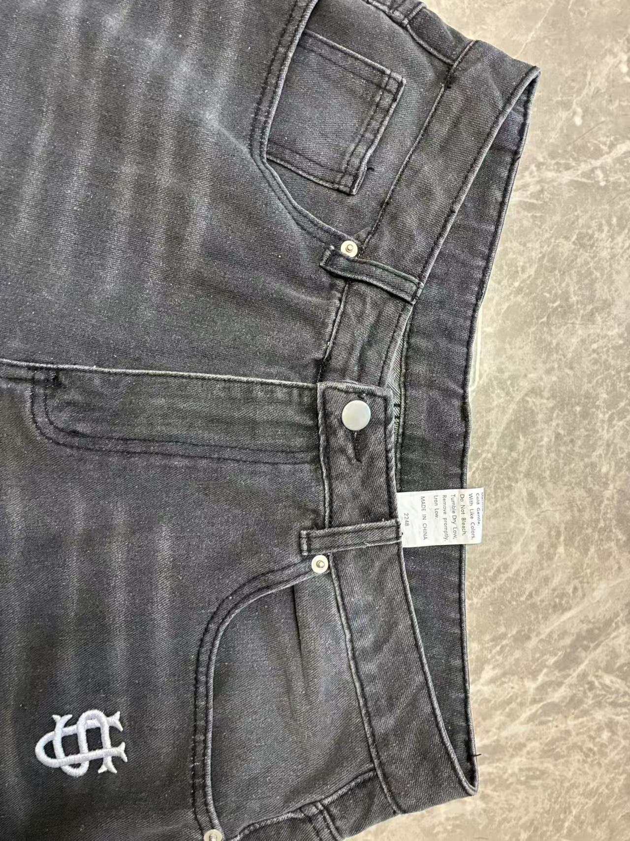 Men's Clothing Autumn And Winter Men's Letter Embroidery Hot Stamping Lambskin Jacket Jeans Suit_voghion.com