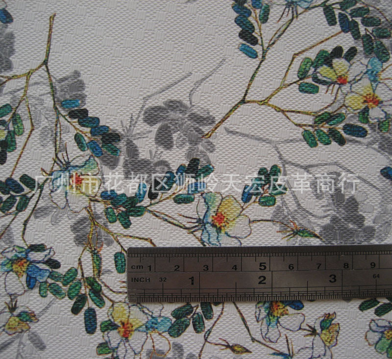 印刷树叶花压纹皮料手袋皮料工艺品面料家居装璜箱包装饰用沙发革