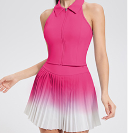 Falda de tenis transfronteriza, ropa de yoga para mujer, falda plisada de bádminton, pantalones cortos deportivos de fitness, traje anti-luz para correr