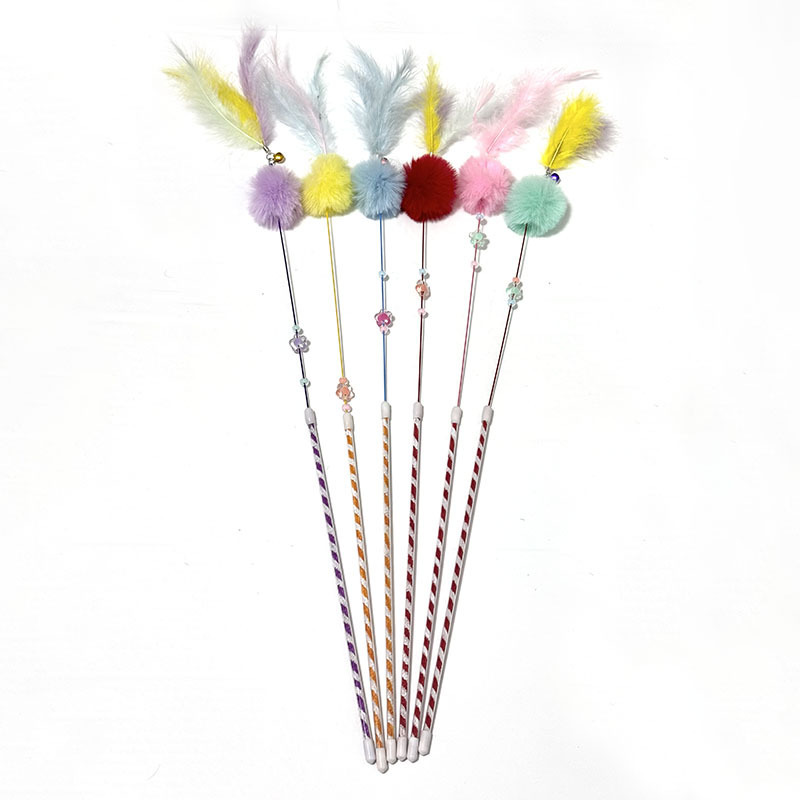 New Style Fur Ball Retractable Feather Cat Teaser Wand Extendable Cat Toy Pet Pom-Pom Fluffy Cute Kitten Toy New Style Fur Ball Retractable Feather Cat Teaser Wand Extendable Cat Toy Pet Pom-Pom Fluffy Cute Kitten Toy