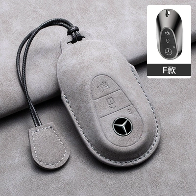 Shell Key Bag Car, Car key bag - mercedes-benz-hollow-f-style-dark-gray-leather-rope
