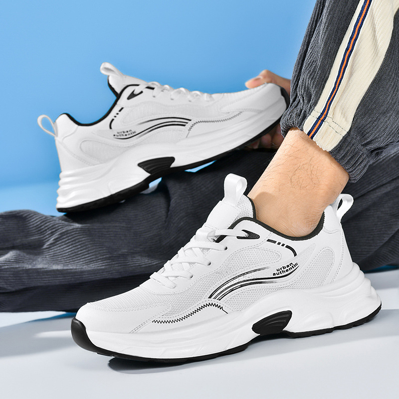 Zapatos deportivos de malla juvenil para hombres 2025 primavera y verano nuevos zapatos casuales de suela suave ligeros y transpirables zapatos de correr al aire libre