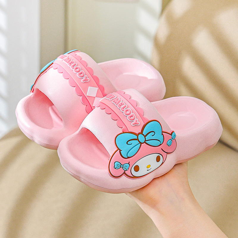 Genuina IP Sanlio zapatillas de perro de orejas grandes chicas de verano nuevo interior antideslizante padres-hijos lindos zapatillas para niños