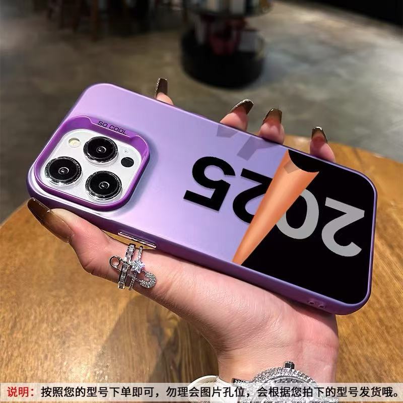 2025 nueva aplicación iPhone16promax funda para teléfono móvil 15Plus marca de moda 14 color plata 13 año de la serpiente 12 año nuevo