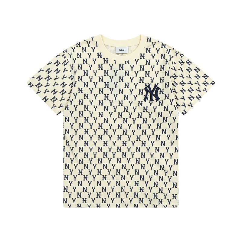 高バージョン MLB Tシャツ 夏新作 レトロ老眼 フルプリント NYレタープリント カジュアル 男女兼用 カップル 半袖|undefined