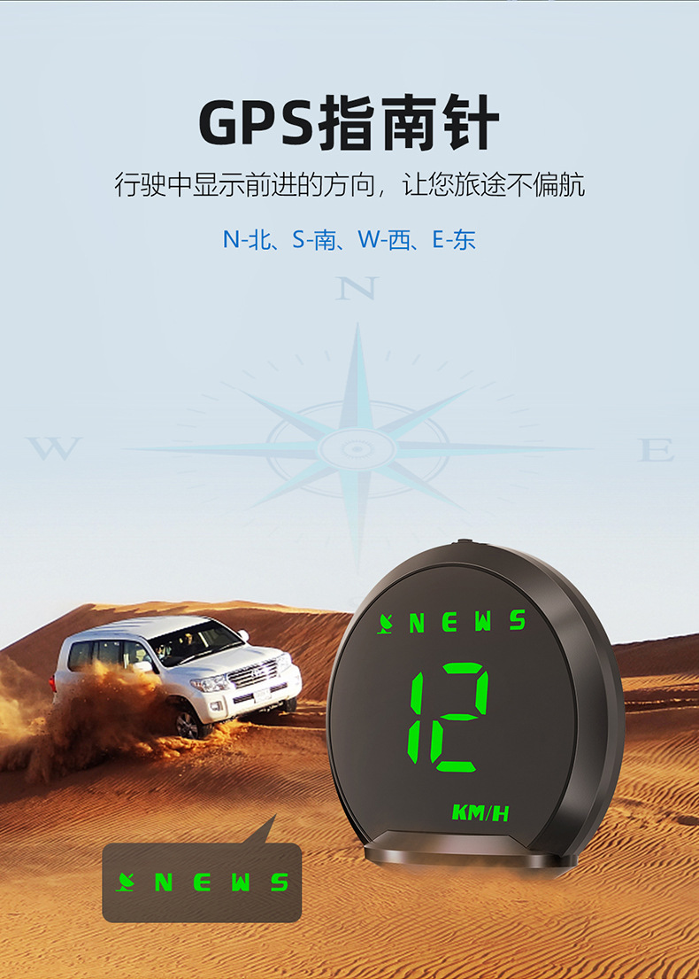 New cross-border colorful light HUD head-up display, universal car speedometer, GPS multi-function on-board computer