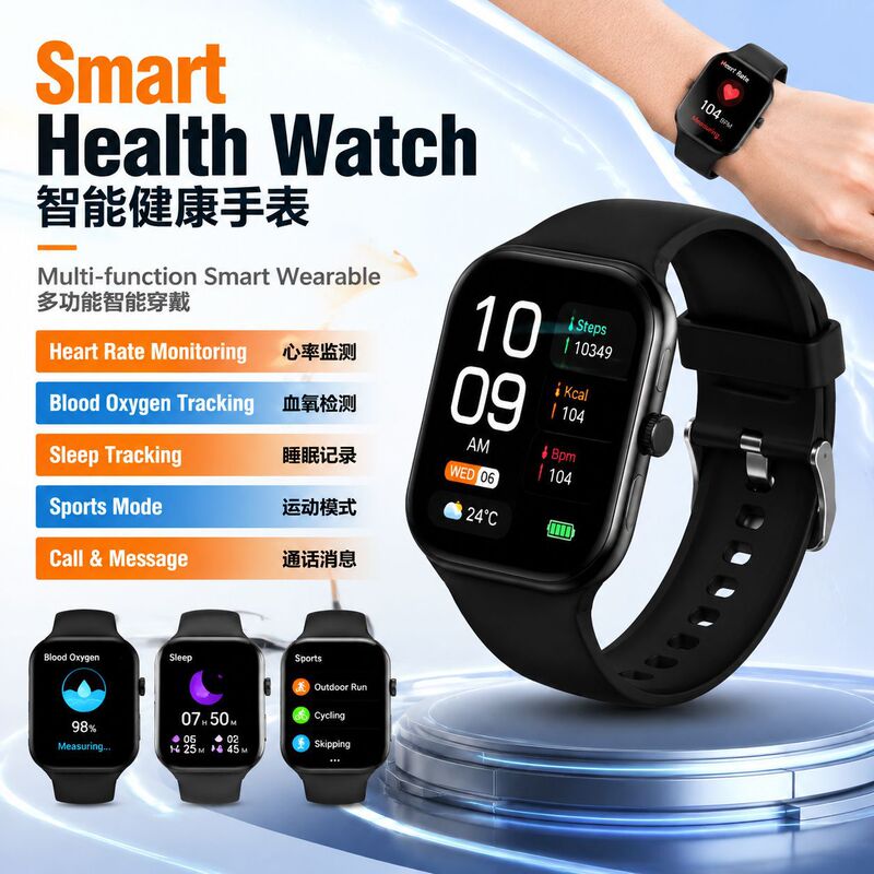Foreign trade non-invasive health monitoring smartwatch with multiple indicators for assessing blood sugar, uric acid, blood lipids, blood pressure, and sleep Foreign trade non-invasive health monitoring smartwatch with multiple indicators for assessing blood sugar, uric acid, blood lipids, blood pressure, and sleep