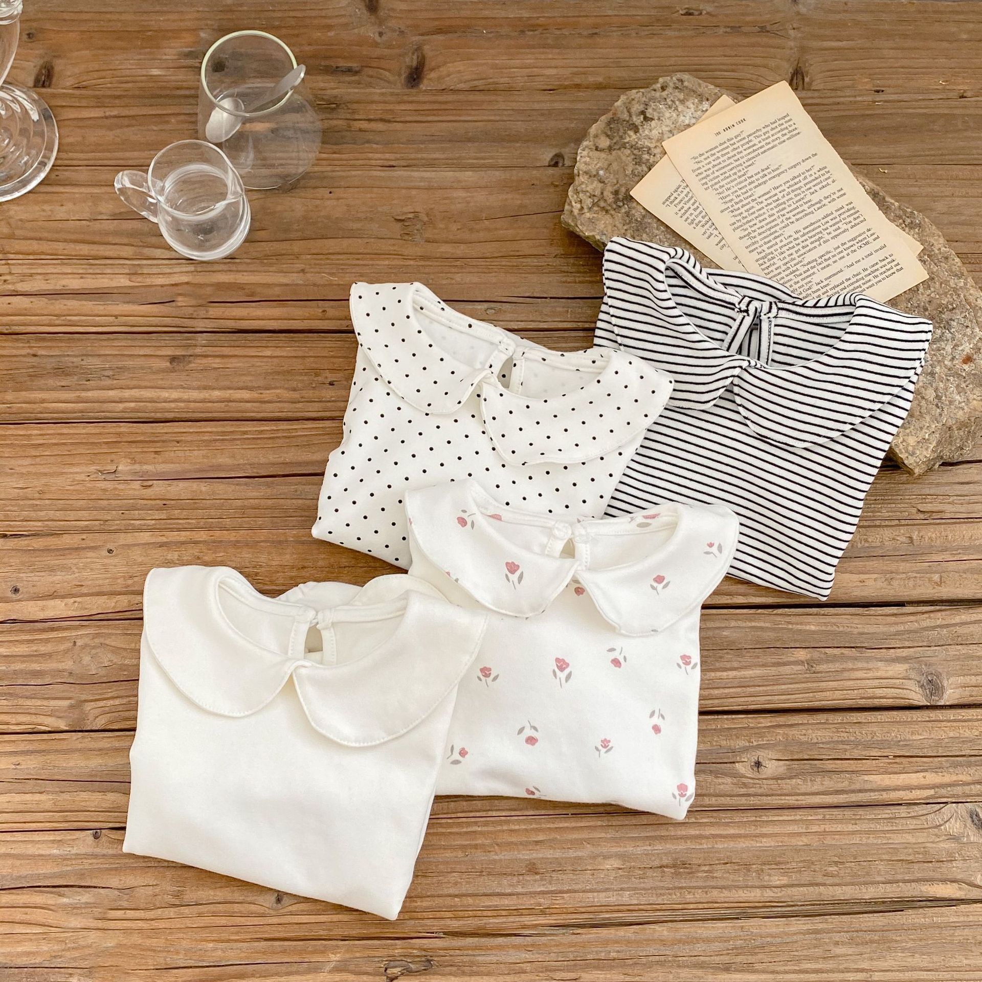 2024 autumn style girl baby doll collar long sleeved triangle hoodie jumpsuit with multiple colors to choose from_voghion.com