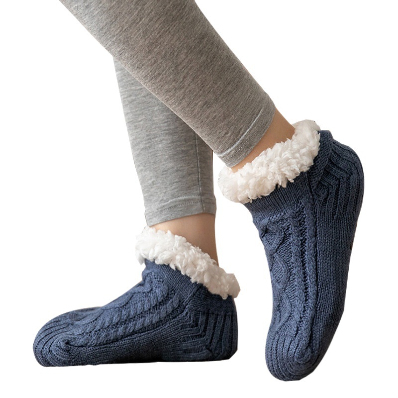 Calcetines de invierno para adultos y mujeres calcetines de confinamiento en el hogar calcetines de nieve calcetines de alfombra para dormir calcetines de pantorrilla para hombres antideslizantes